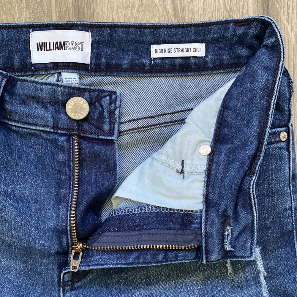 William Rast Distressed Hem High Rise Crop Jeans - Picture 2 of 3